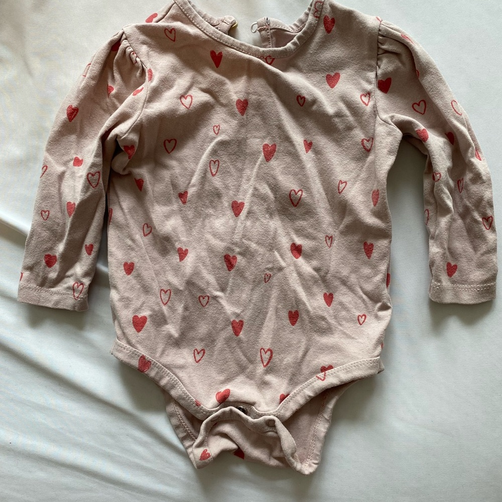 Pehr Charming Heart Print Kids Bodysuit 3-6 Months Valentines